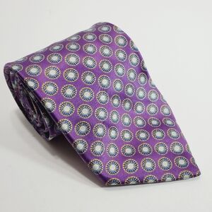 Stefano Ricci Purple Geometric Pattern Men's Designer Italian Silk Neck Tie